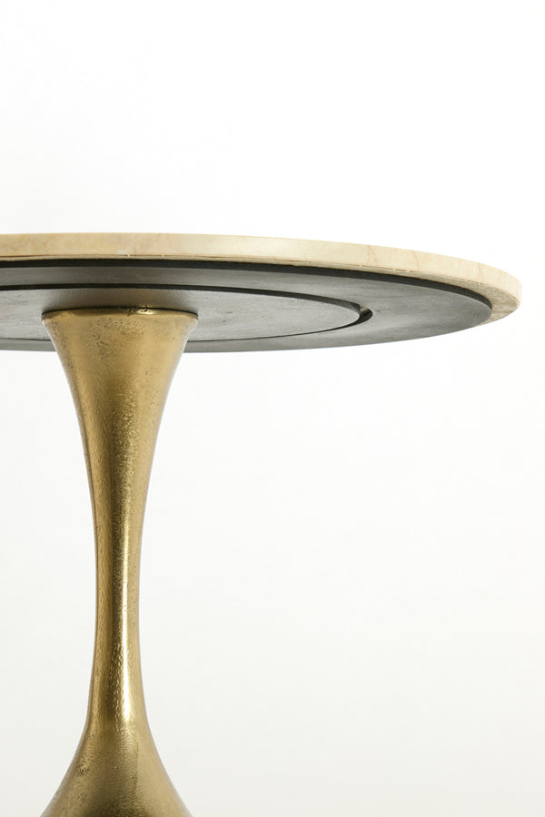Light & Living Living Side table 59x41 cm TOMAR sand-pink marble+light gold House of Isabella UK