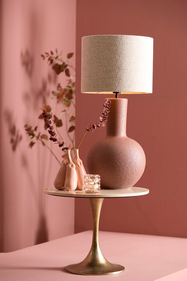 Light & Living Living Side table 59x41 cm TOMAR sand-pink marble+light gold House of Isabella UK