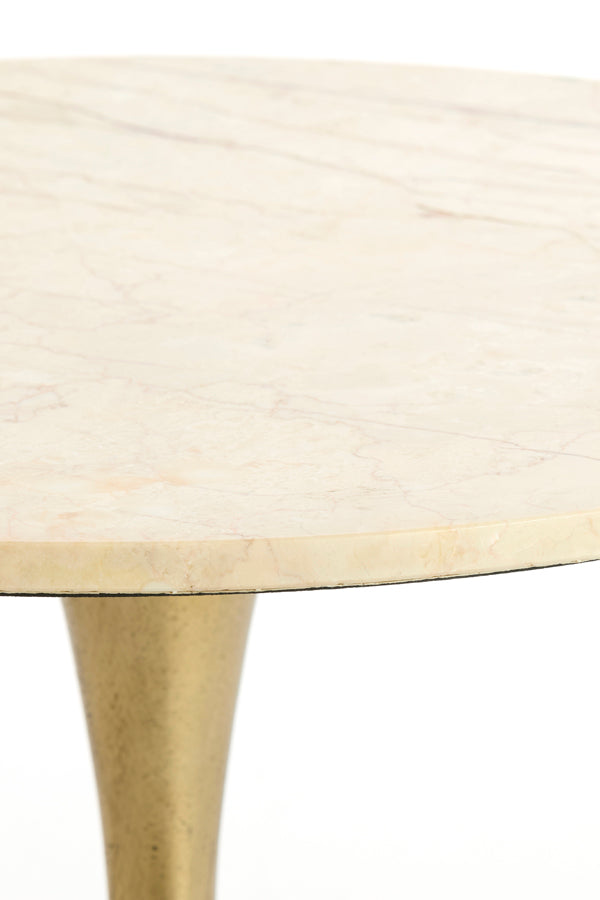 Light & Living Living Side table 59x41 cm TOMAR sand-pink marble+light gold House of Isabella UK