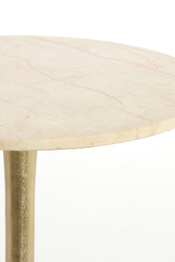 Light & Living Living Side table 59x41 cm TOMAR sand-pink marble+light gold House of Isabella UK