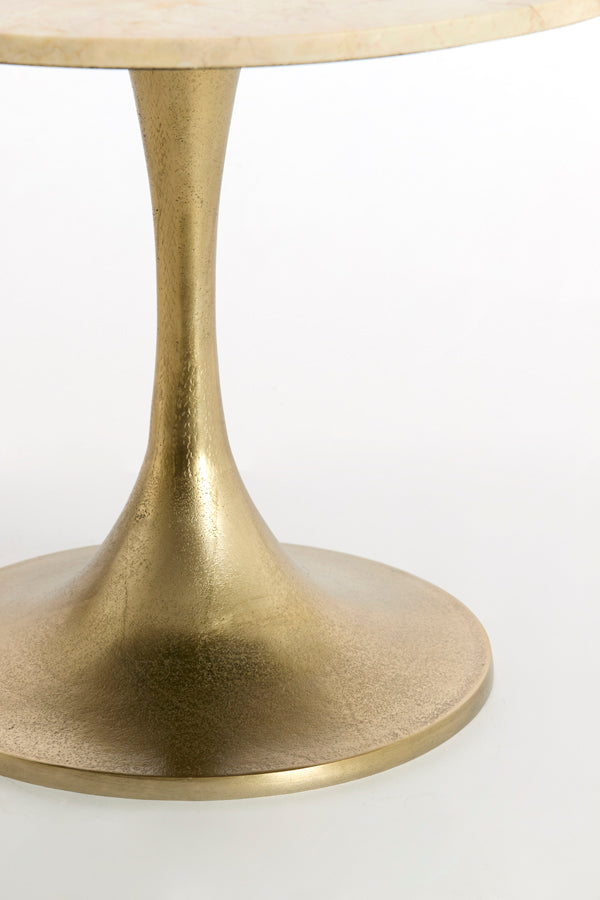 Light & Living Living Side table 59x41 cm TOMAR sand-pink marble+light gold House of Isabella UK