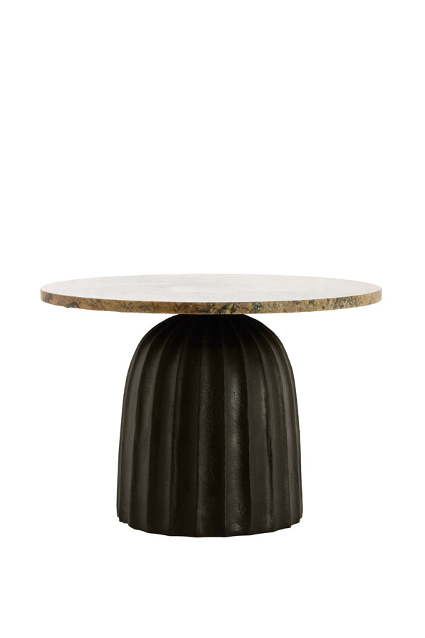 Light & Living Living Side table 60x43 cm OBIDOS orange-grey marble+d brown House of Isabella UK