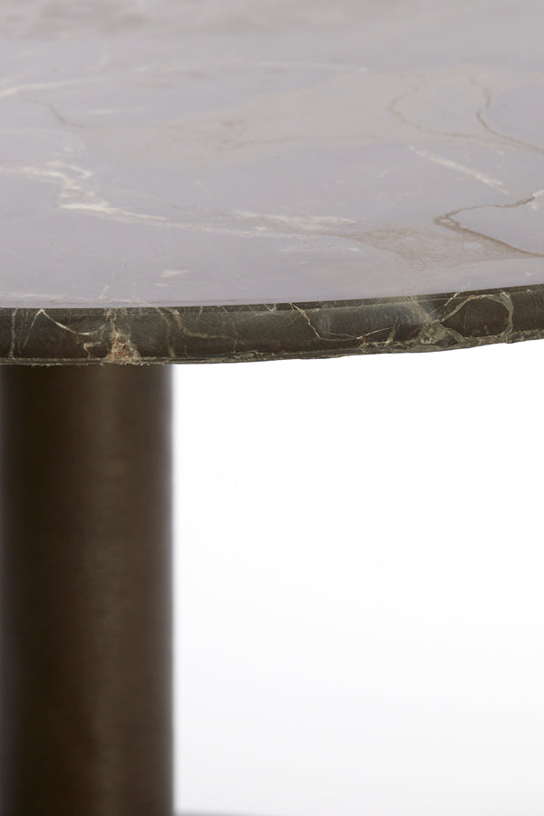 Light & Living Living Side table 61x41 cm PAZO dark brown marble+dark brown House of Isabella UK