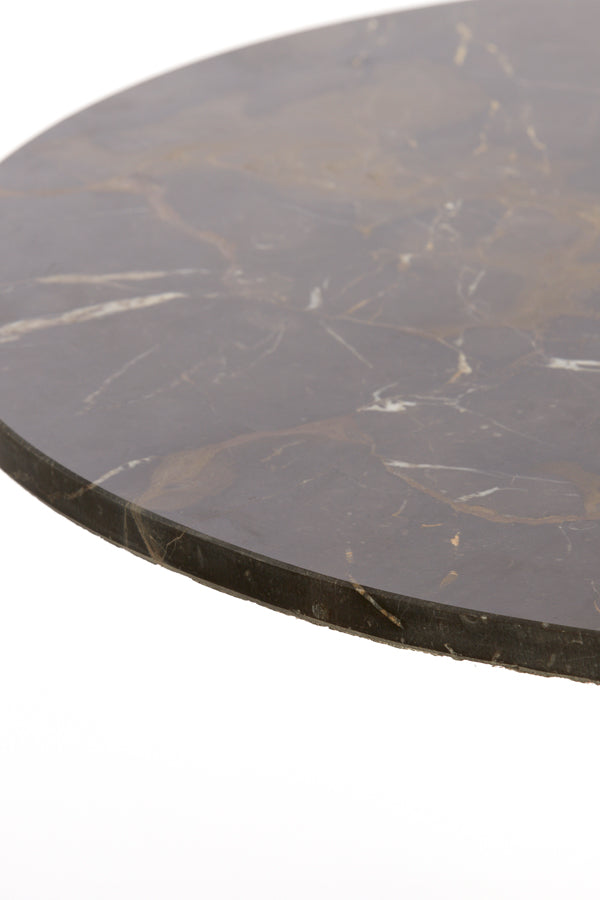 Light & Living Living Side table 61x41 cm PAZO dark brown marble+dark brown House of Isabella UK