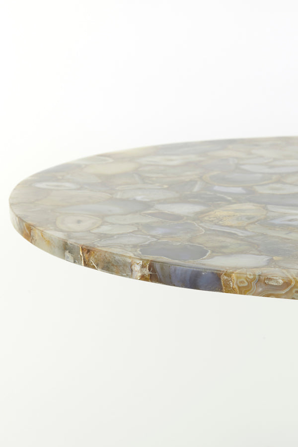 Light & Living Living Side table 61x41 cm RICKERD yellow marble+antique bronze House of Isabella UK