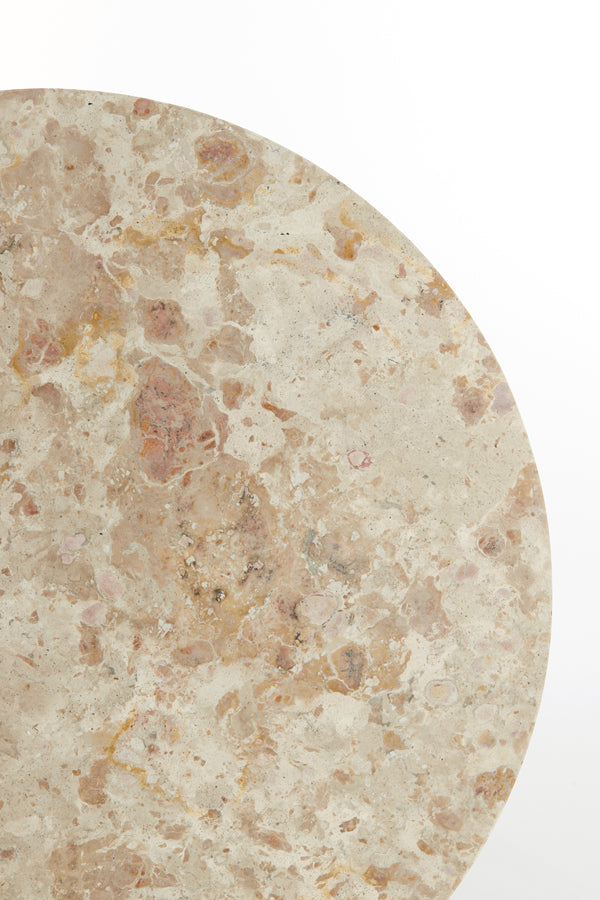 Light & Living Living Side table 67x37 cm ZECA taupe marble+antique bronze House of Isabella UK