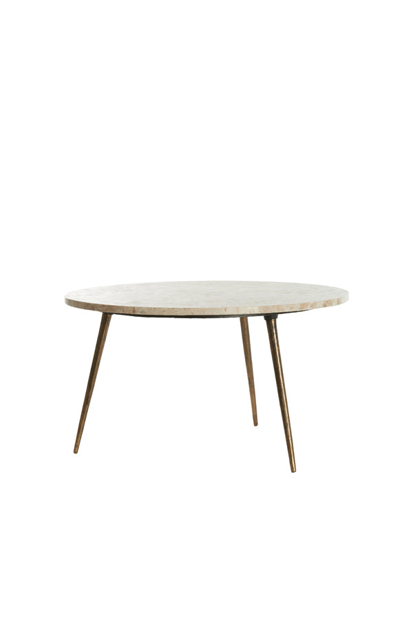 Light & Living Living Side table 67x37 cm ZECA taupe marble+antique bronze House of Isabella UK