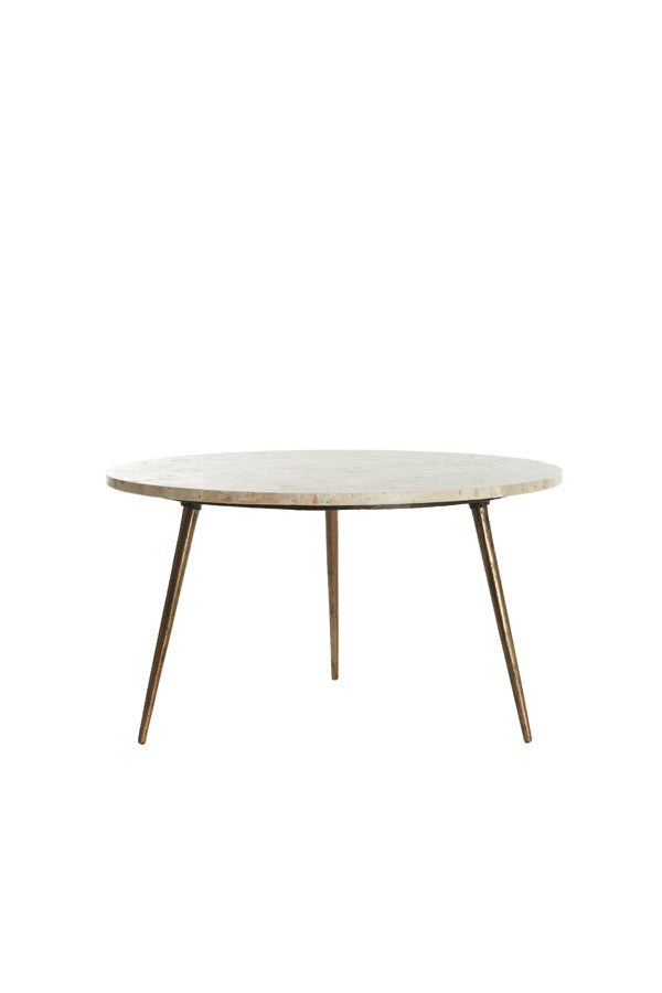 Light & Living Living Side table 67x37 cm ZECA taupe marble+antique bronze House of Isabella UK