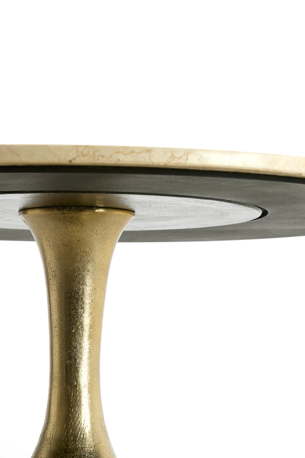 Light & Living Living Side table 74x36 cm TOMAR sand-pink marble+light gold House of Isabella UK