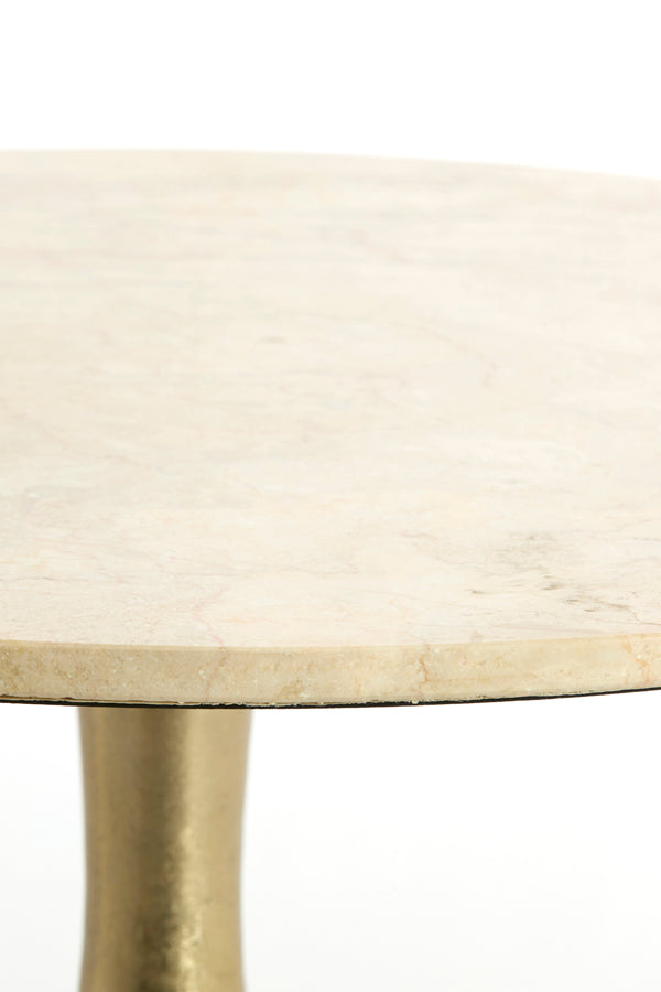 Light & Living Living Side table 74x36 cm TOMAR sand-pink marble+light gold House of Isabella UK