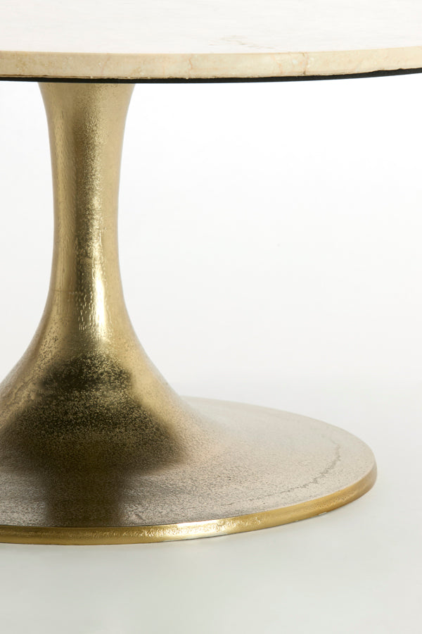 Light & Living Living Side table 74x36 cm TOMAR sand-pink marble+light gold House of Isabella UK