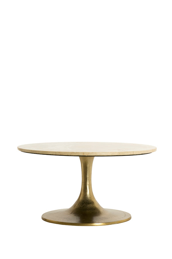 Light & Living Living Side table 74x36 cm TOMAR sand-pink marble+light gold House of Isabella UK