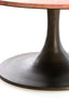 Light & Living Living Side table 75x38 cm DOLIN red travertine+dark brown House of Isabella UK