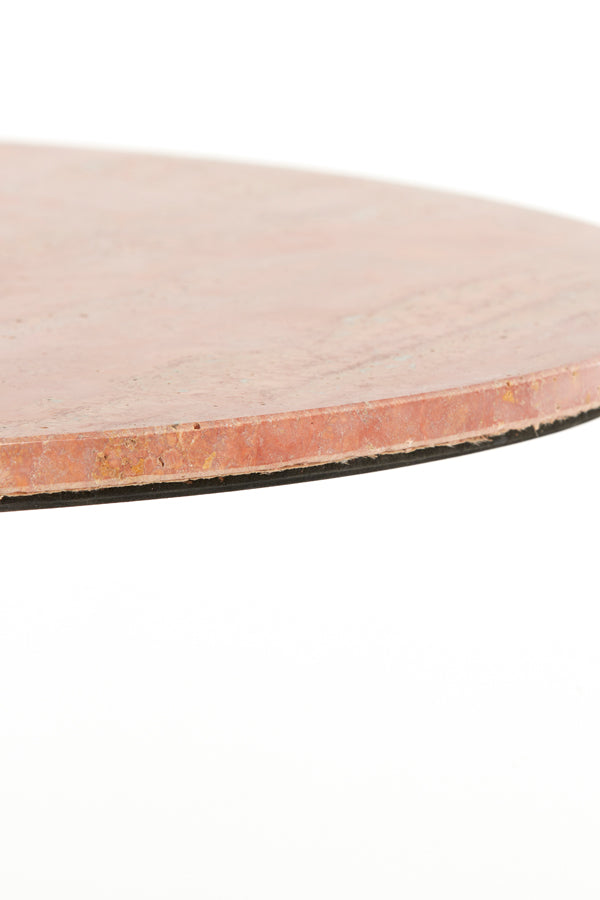 Light & Living Living Side table 75x38 cm DOLIN red travertine+dark brown House of Isabella UK