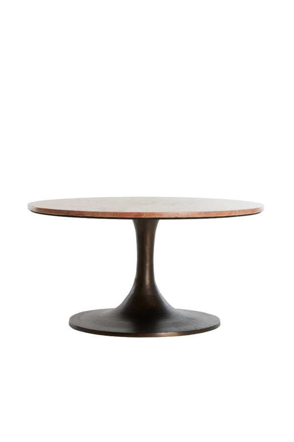 Light & Living Living Side table 75x38 cm DOLIN red travertine+dark brown House of Isabella UK