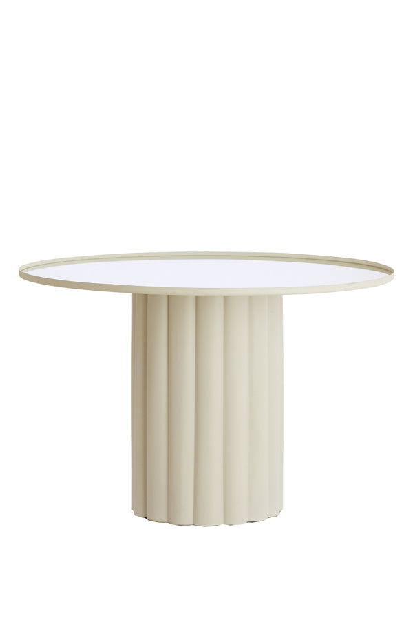 Light & Living Living Side table 91,5x60,5 cm ROSARIO mirror clear+cream House of Isabella UK