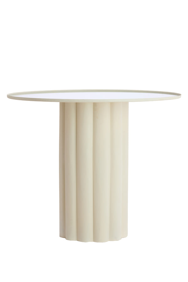 Light & Living Living Side table 91,5x75 cm ROSARIO mirror clear+cream House of Isabella UK