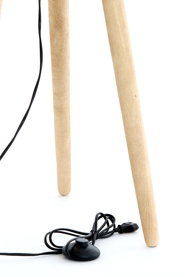 Light & Living Living Side table+floor lamp 40x135 cm TOLFA wood natural+m black House of Isabella UK