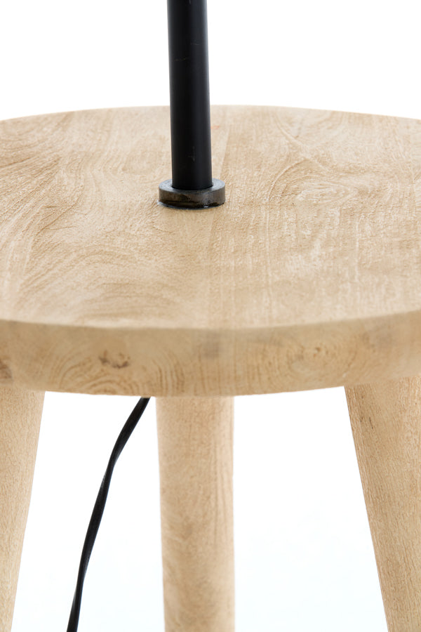 Light & Living Living Side table+floor lamp 40x135 cm TOLFA wood natural+m black House of Isabella UK