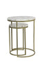 Light & Living Living Side table S/2 28x42+41x50 cm AXAT agate antique bronze House of Isabella UK