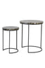 Light & Living Living Side table S/2 28x42+41x50 cm AXAT agate brown+black House of Isabella UK