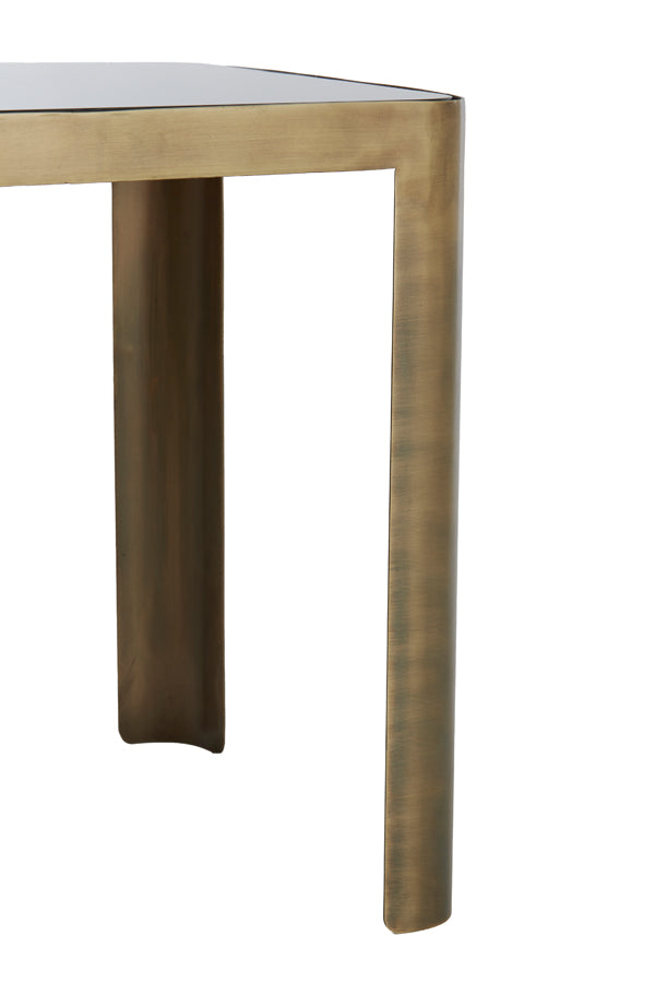 Light & Living Living Side table S/2 30x30x40+45x45x50 cm OXE ant. br+smoked gl. House of Isabella UK