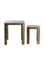 Light & Living Living Side table S/2 30x30x40+45x45x50 cm OXE ant. br+smoked gl. House of Isabella UK