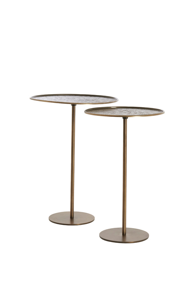 Light & Living Living Side table S/2 32x51+38x54 cm LIA dark brown-bronze House of Isabella UK
