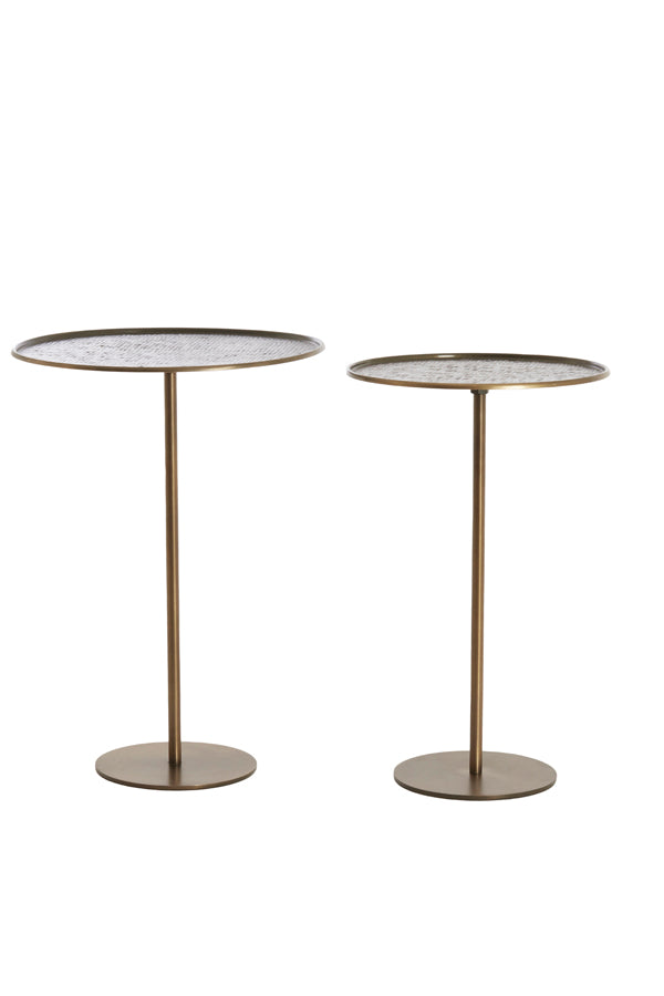 Light & Living Living Side table S/2 32x51+38x54 cm LIA dark brown-bronze House of Isabella UK