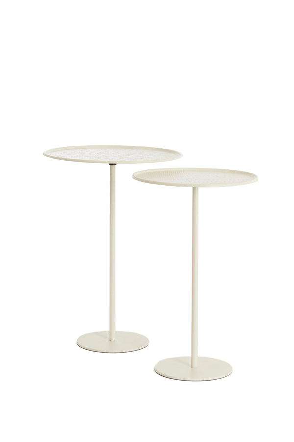 Light & Living Living Side table S/2 32x51+38x54 cm LIA matt cream House of Isabella UK