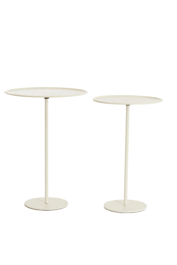 Light & Living Living Side table S/2 32x51+38x54 cm LIA matt cream House of Isabella UK