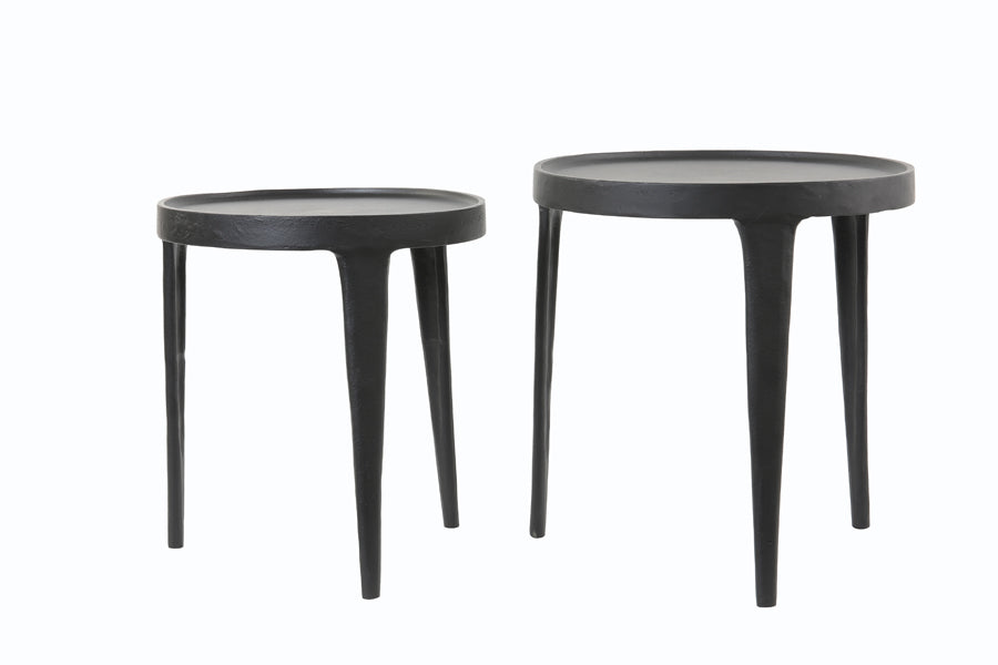 Light & Living Living Side table S/2 37x41+43x45,5 cm TOBIAS black House of Isabella UK