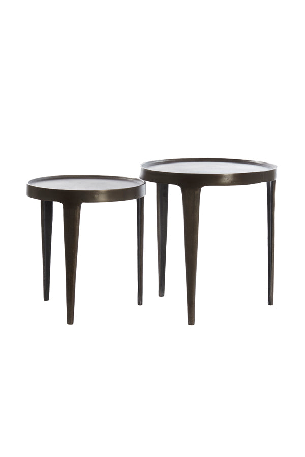 Light & Living Living Side table S/2 37x41+43x45,5 cm TOBIAS dark brown House of Isabella UK