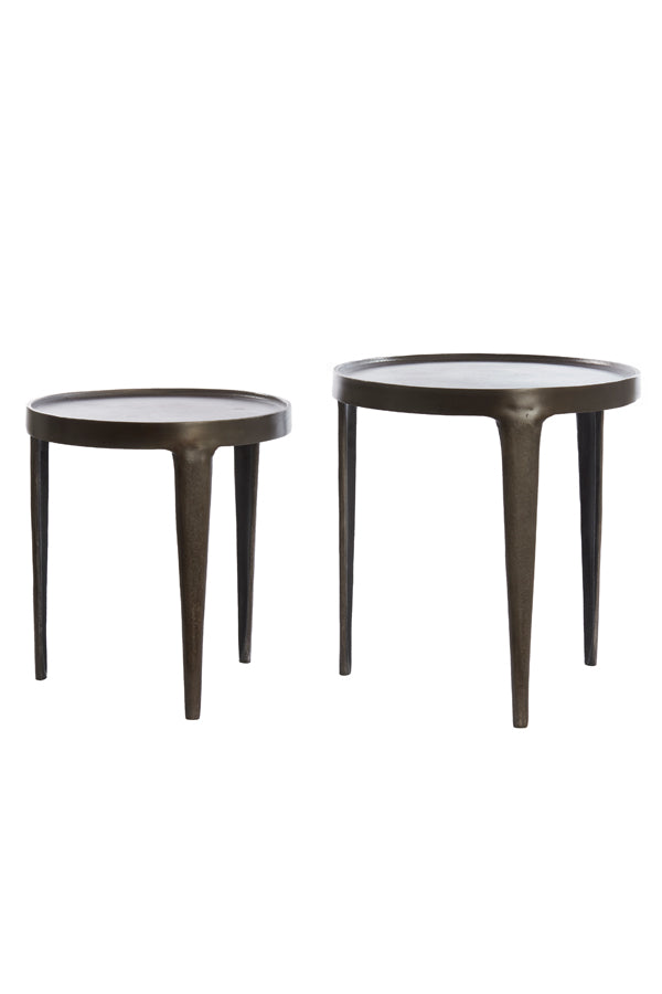 Light & Living Living Side table S/2 37x41+43x45,5 cm TOBIAS dark brown House of Isabella UK