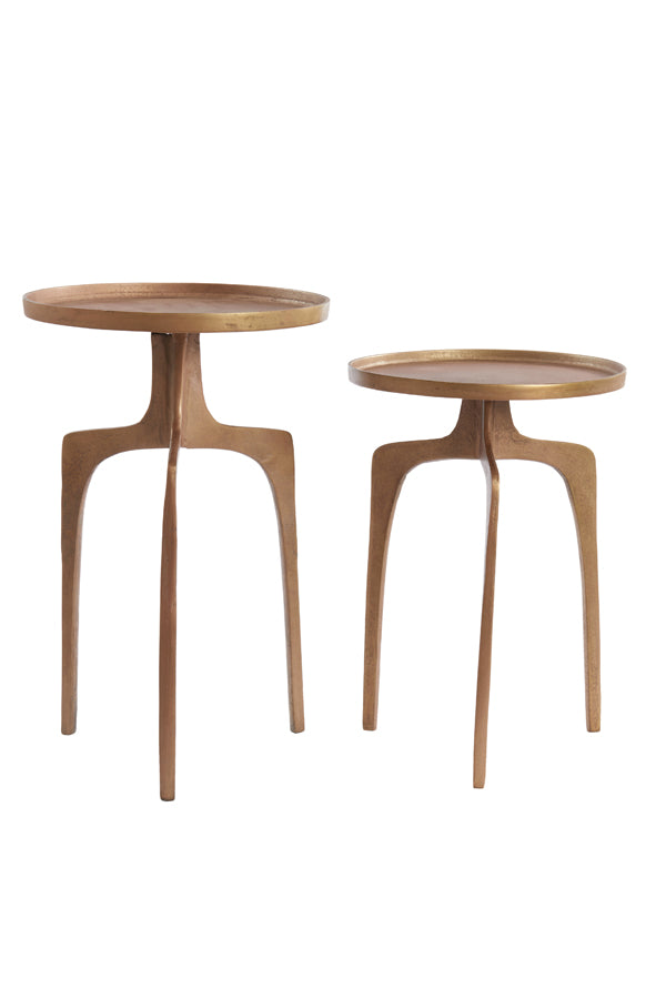 Light & Living Living Side table S/2 38x54+41x63 cm PANO brown bronze House of Isabella UK