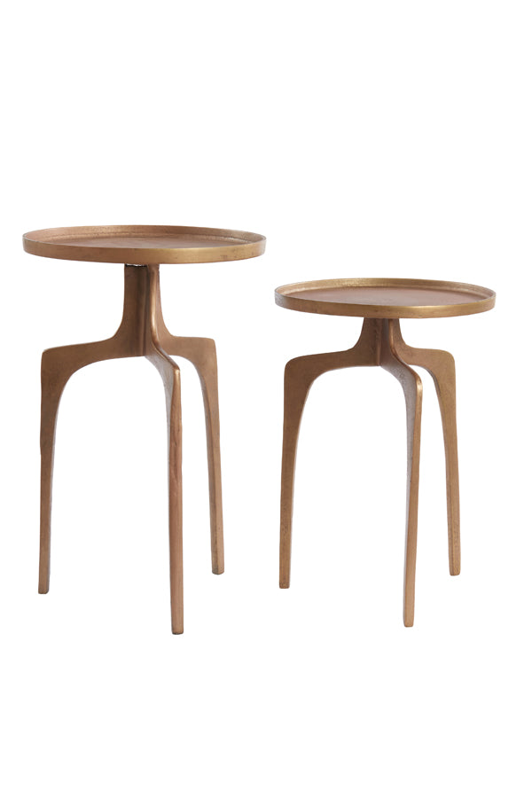 Light & Living Living Side table S/2 38x54+41x63 cm PANO brown bronze House of Isabella UK