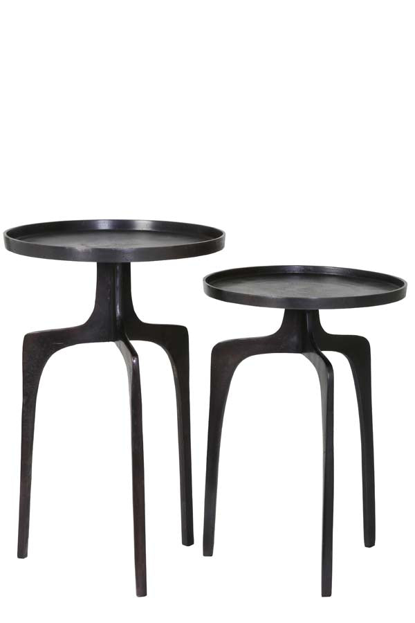 Light & Living Living Side table S/2 38x54+41x63 cm PANO dark bronze House of Isabella UK