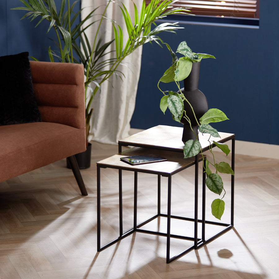 Light & Living Living Side table S/2 40x40x45+44,5x44,5x50,5 cm BANOS antique brnz House of Isabella UK