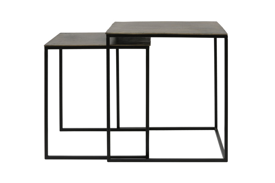 Light & Living Living Side table S/2 40x40x45+44,5x44,5x50,5 cm BANOS antique brnz House of Isabella UK