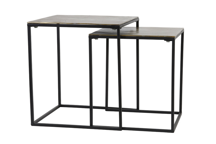 Light & Living Living Side table S/2 40x40x45+44,5x44,5x50,5 cm BANOS antique brnz House of Isabella UK