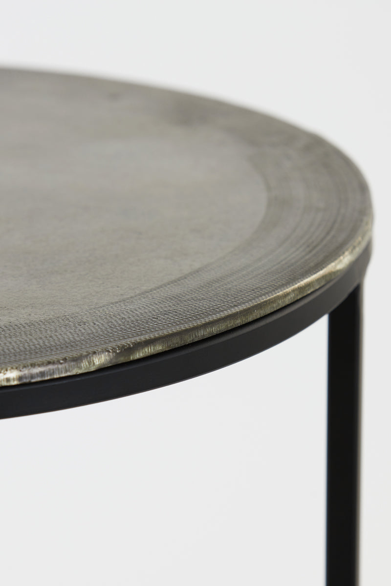 Light & Living Living Side table S/2 40x45+49x50,5 cm TALCA raw lead+antiq lead House of Isabella UK
