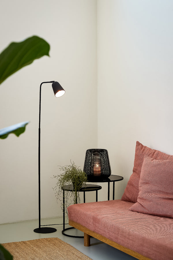 Light & Living Living Side table S/2 40x45+50x52 cm DUARTE glass black-matt blck House of Isabella UK