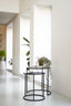 Light & Living Living Side table S/2 40x45+50x52 cm DUARTE glass black-matt blck House of Isabella UK