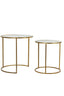 Light & Living Living Side table S/2 40x45+50x52 cm DUARTE glass-gold House of Isabella UK