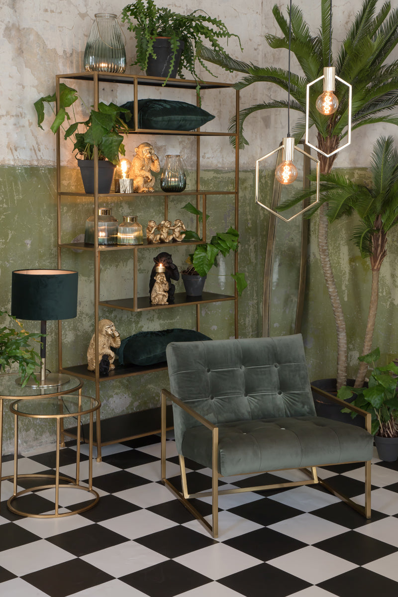 Light & Living Living Side table S/2 40x45+50x52 cm DUARTE glass-gold House of Isabella UK