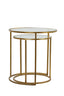 Light & Living Living Side table S/2 40x45+50x52 cm DUARTE glass-gold House of Isabella UK
