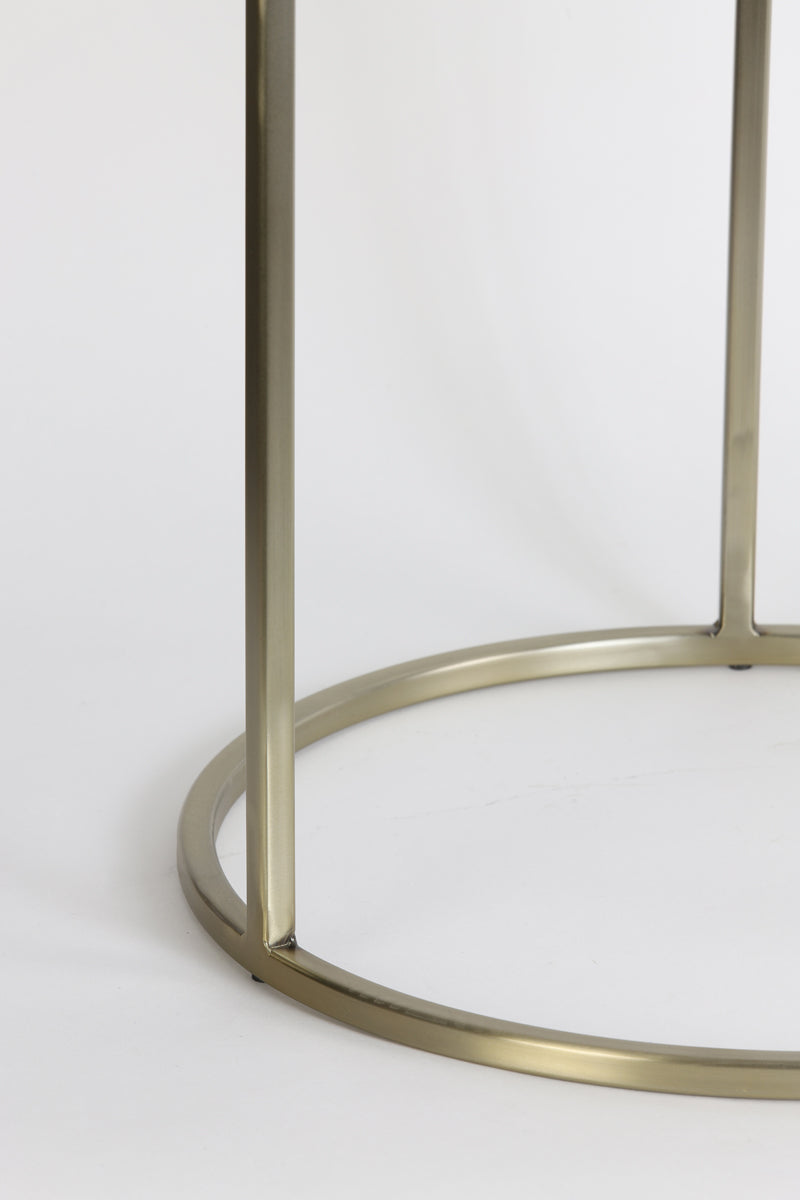 Light & Living Living Side table S/2 40x45+50x52 cm DUARTE gls brown+light gold House of Isabella UK