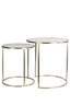Light & Living Living Side table S/2 40x45+50x52 cm DUARTE gls brown+light gold House of Isabella UK