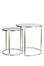 Light & Living Living Side table S/2 40x45+50x52 cm DUARTE gls brown+light gold House of Isabella UK