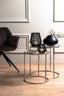 Light & Living Living Side table S/2 40x45+50x52 cm DUARTE nickel+glass House of Isabella UK